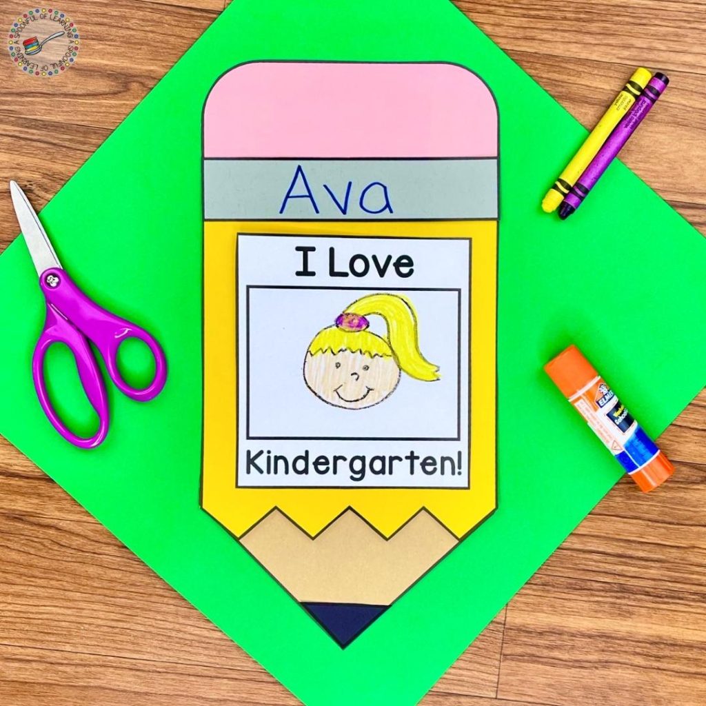 A completed back to school pencil craft activity