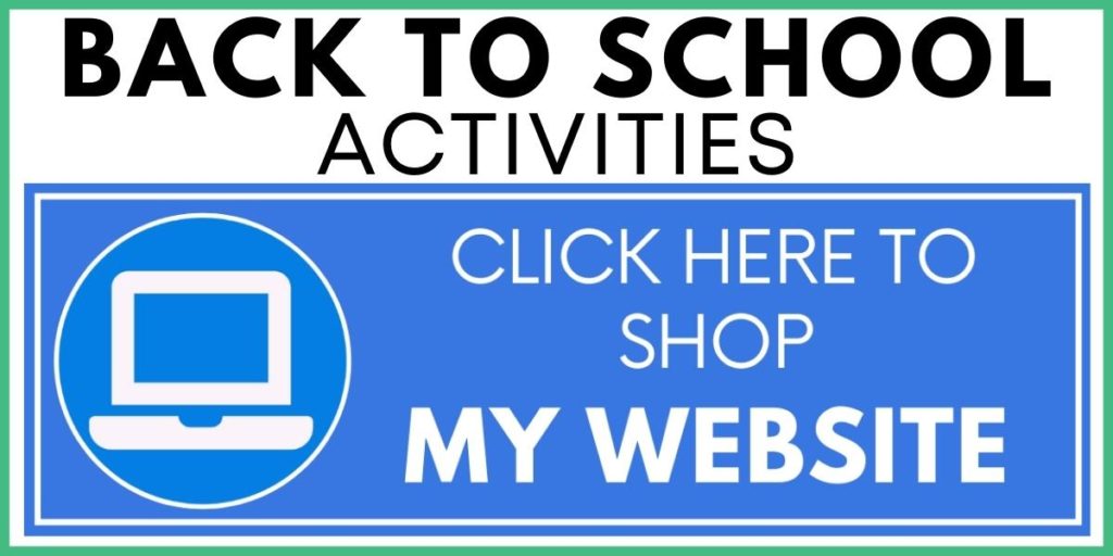 Back to School Activities - Click Here to Shop My Website