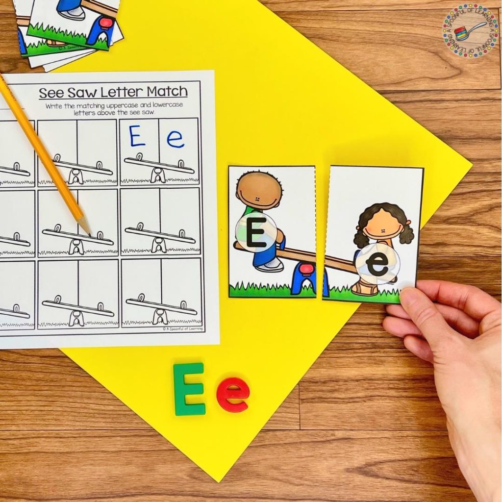 See Saw uppercase and lowercase letter match activity