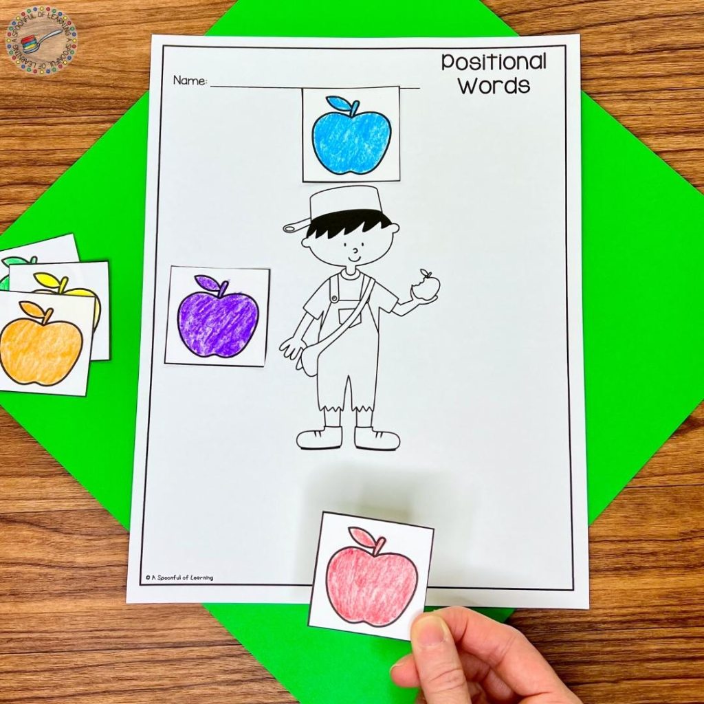 Adding colorful apples to a worksheet