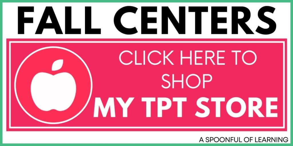 Fall Centers - Click here to shop my TPT Store