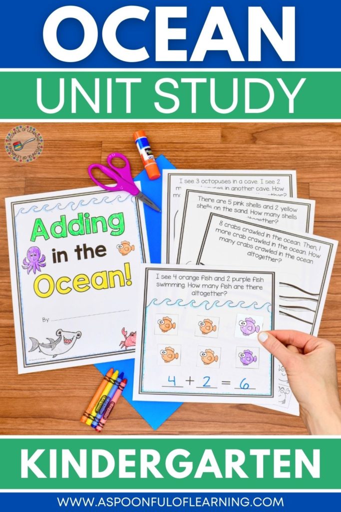 Ocean unit study kindergarten - with an adding in the ocean math activity