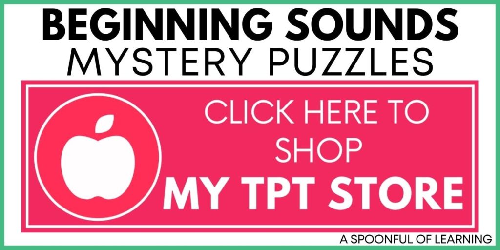 Beginning Sounds Mystery Puzzles - Click Here to Shop My TPT Store