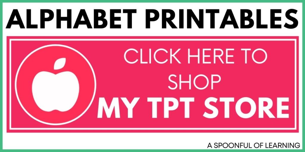 Alphabet Printables - Click Here to Shop My TPT Store