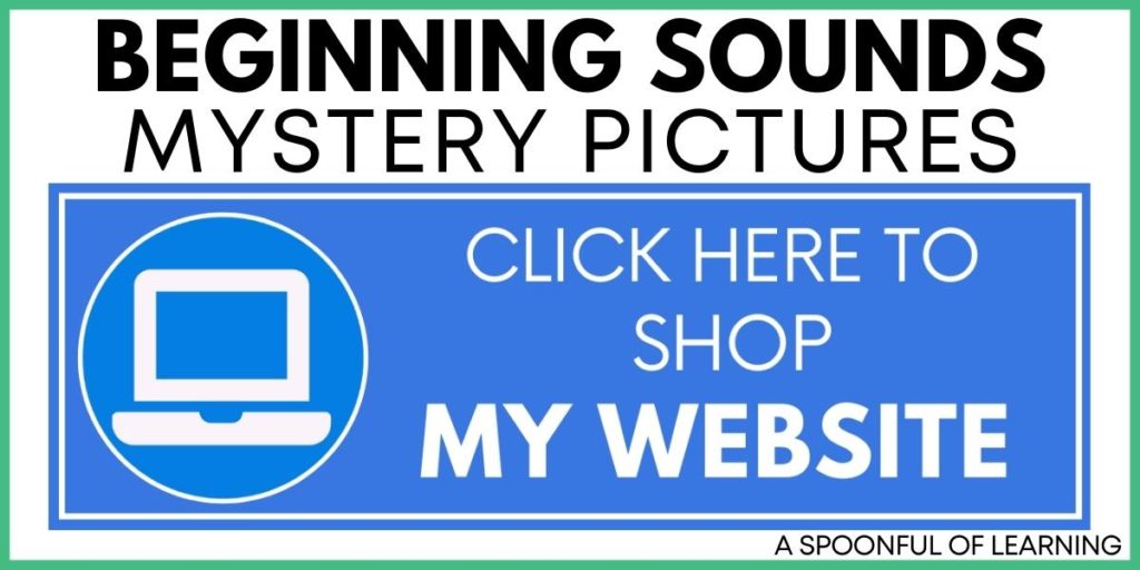 Beginning Sounds Mystery Picture - Click Here to Shop My Website
