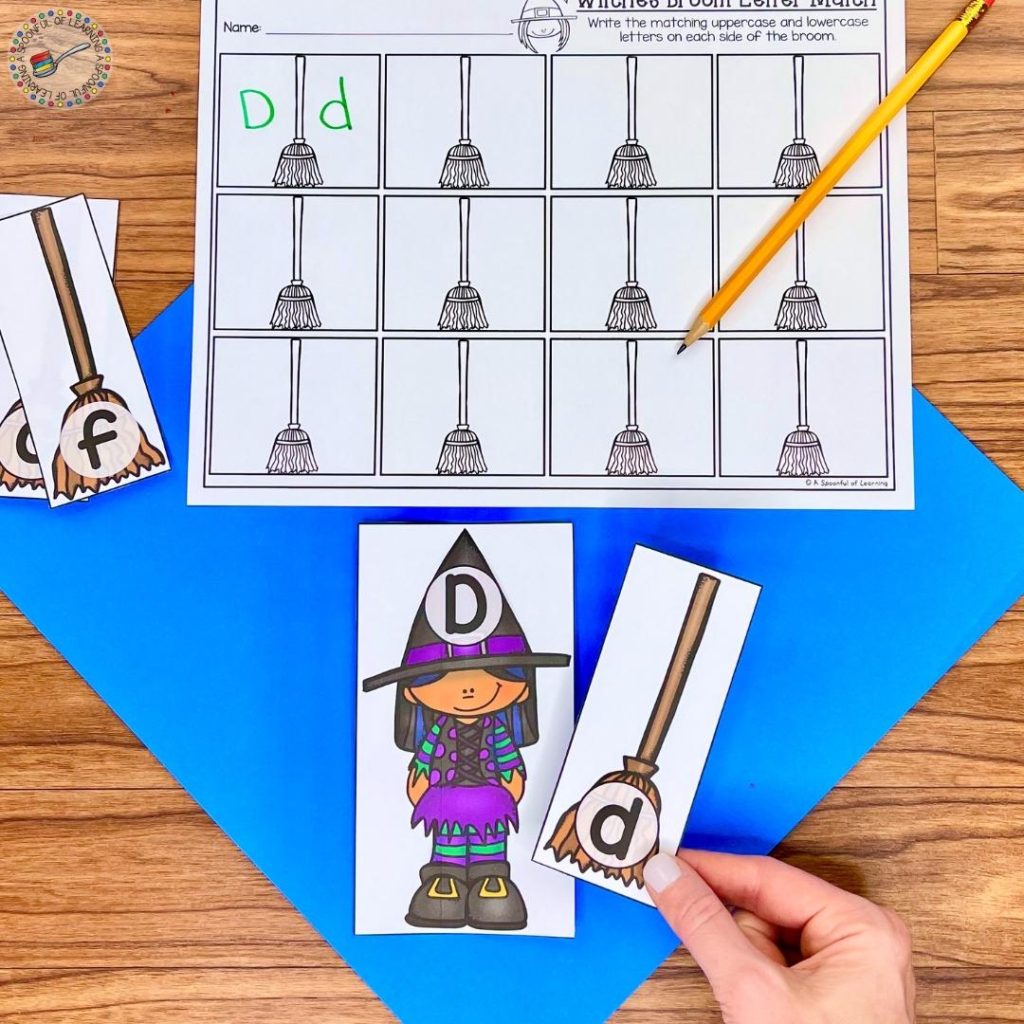 Matching uppercase and lowercase letter cards