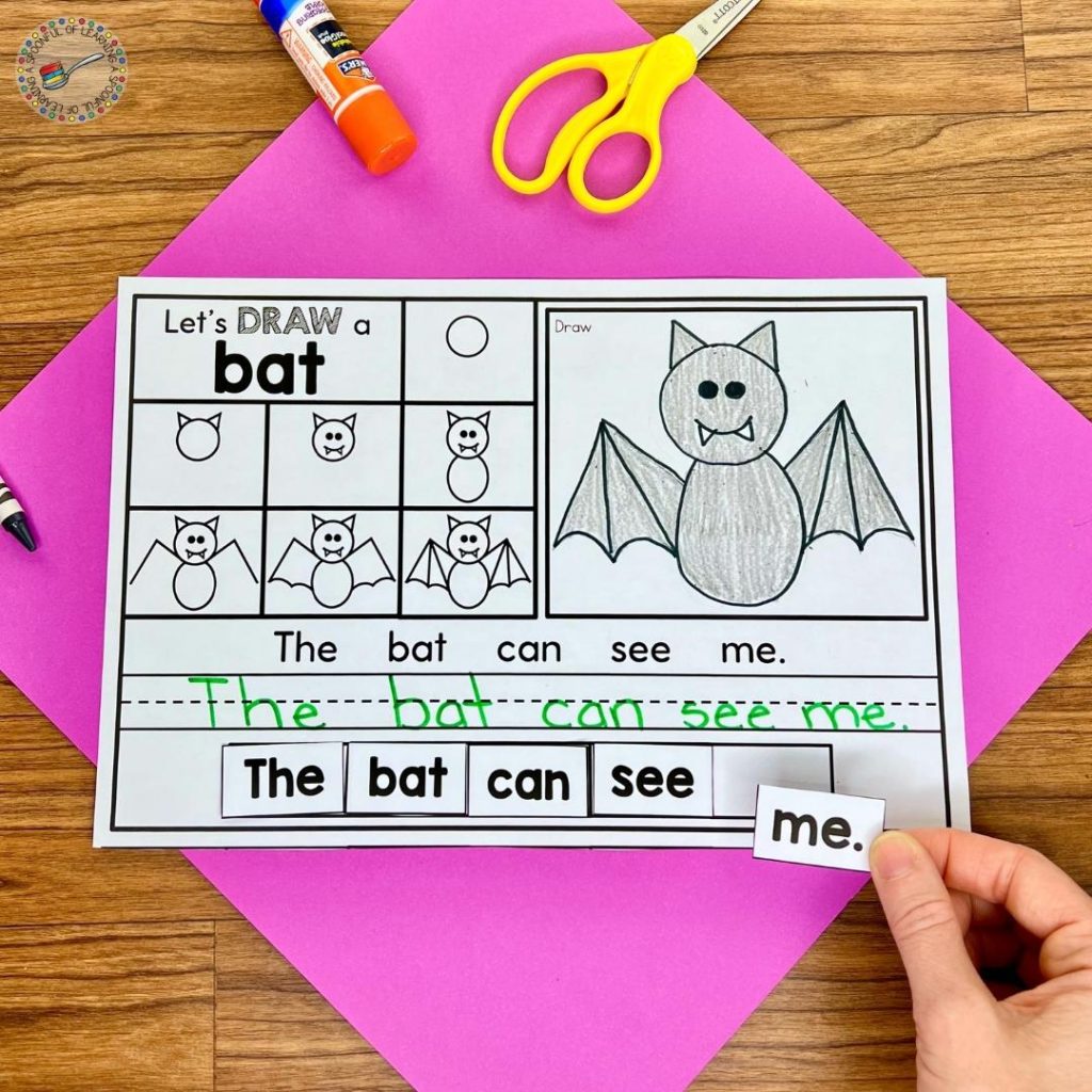 A bat directed drawing and writing activity