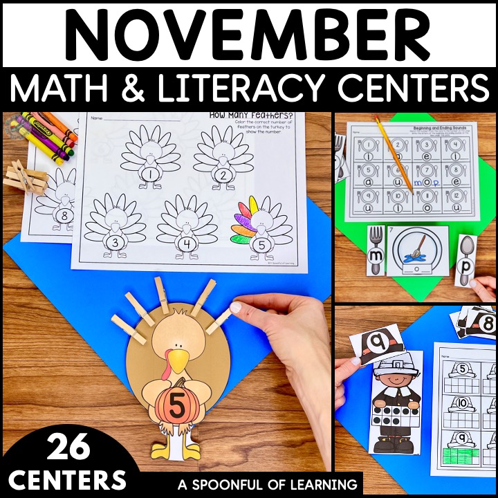 November Math and Literacy Centers