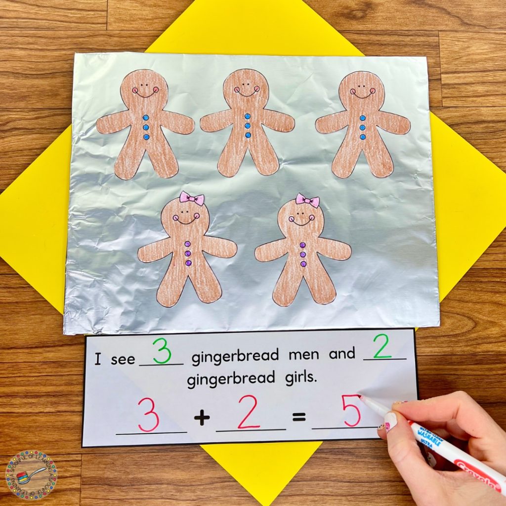 A gingerbread addition craft
