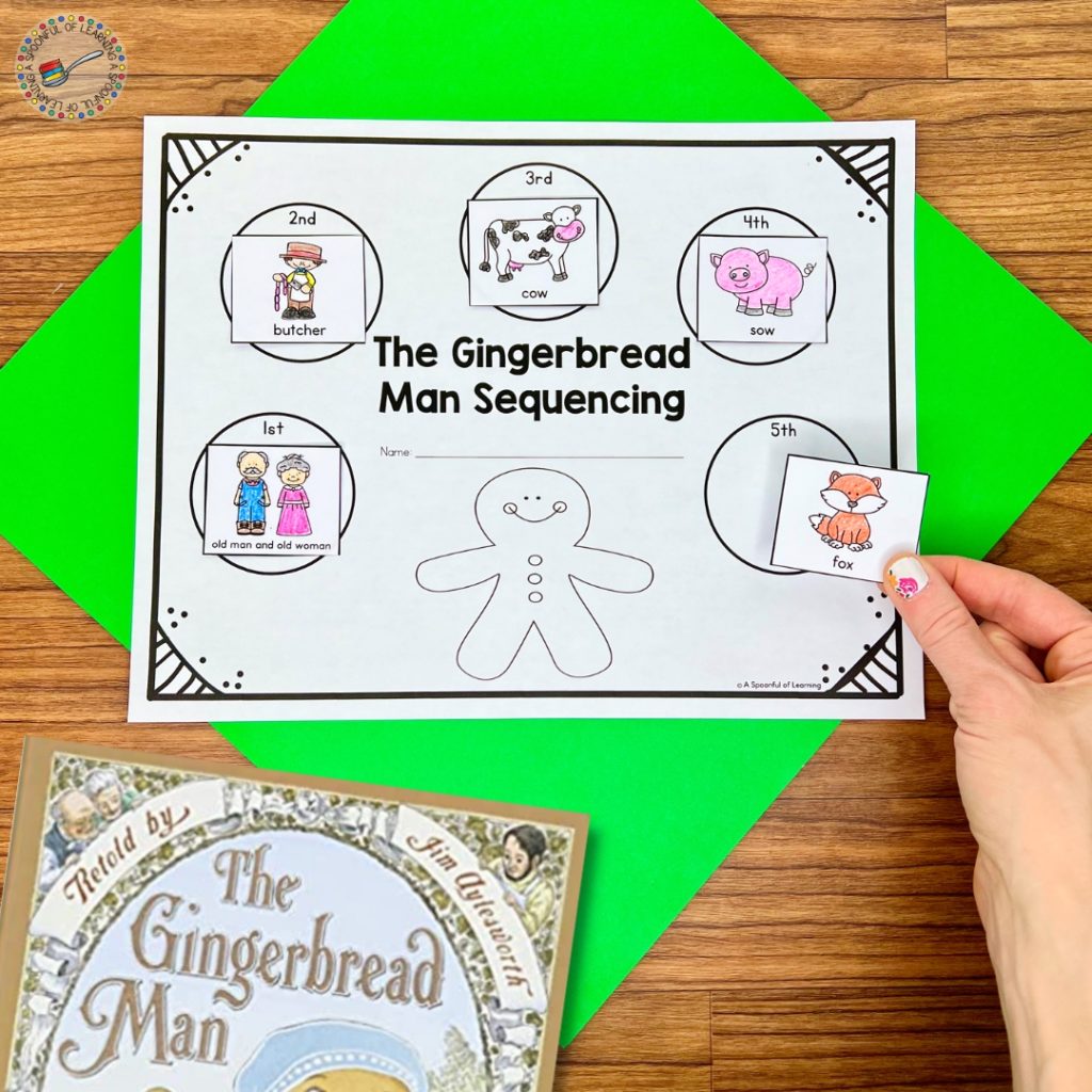 Sequencing worksheet for The Gingerbread Man