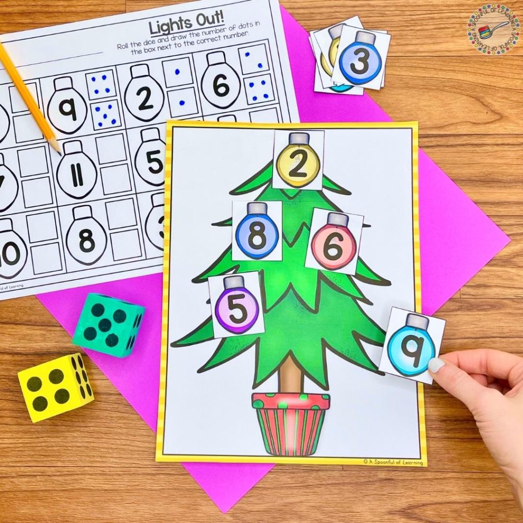 Adding number ornaments to a tree
