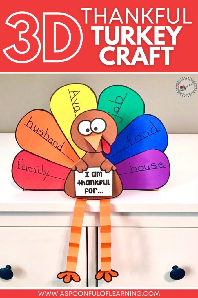 3D thankful turkey craft