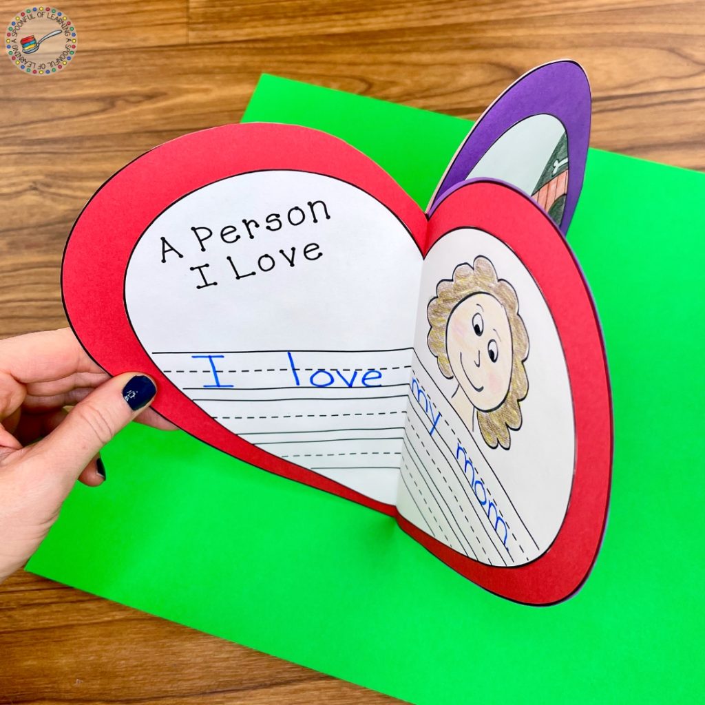 "A Person I Love" - One side of a three-sided heart craft