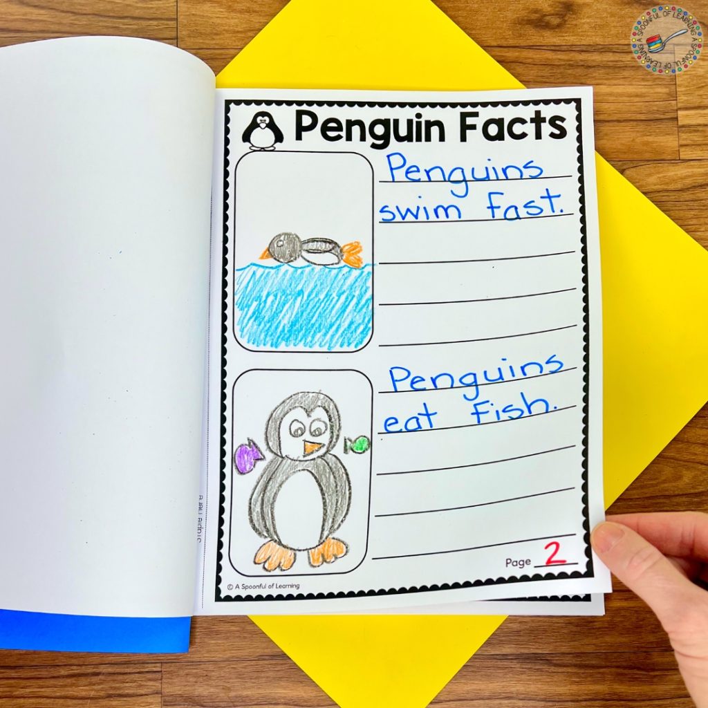 Penguin facts page of a research book