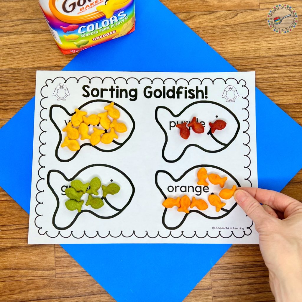 Sorting goldfish by color