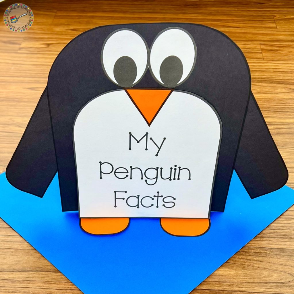 A completed 3D penguin craft