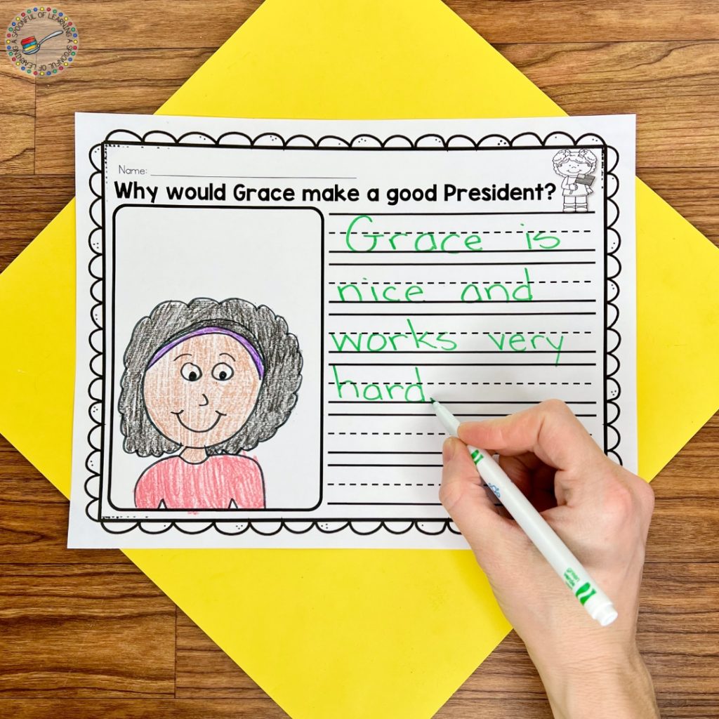 Grace for President Writing Activity