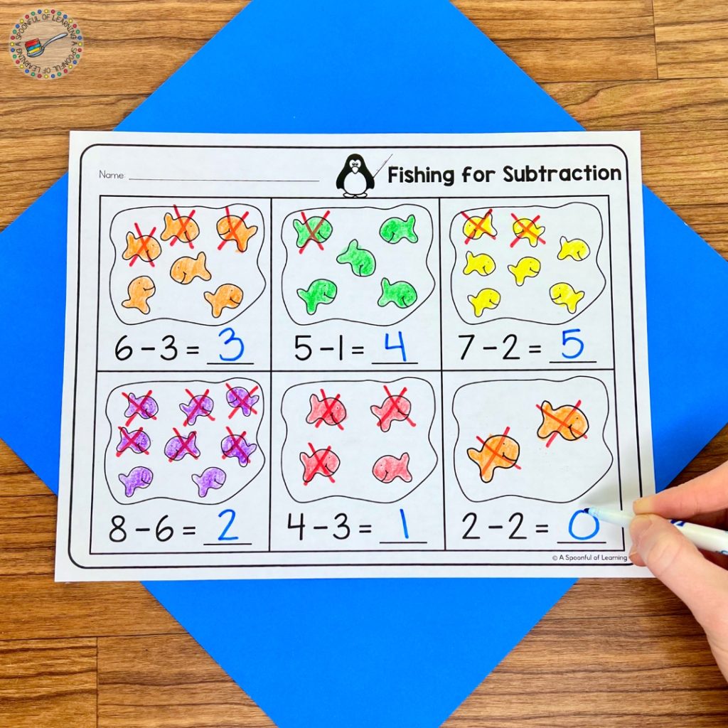 A cross out subtraction worksheet