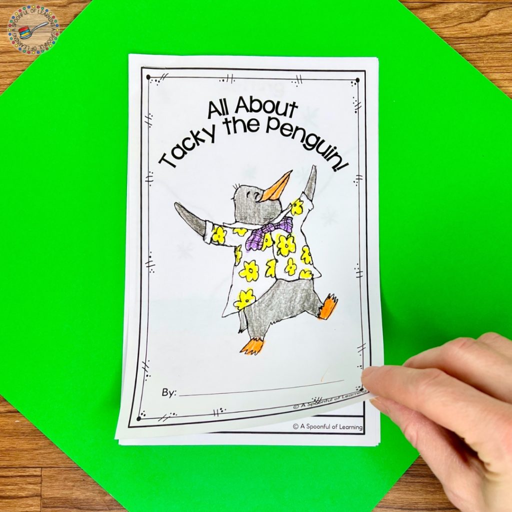 All about Tacky the Penguin printable book cover