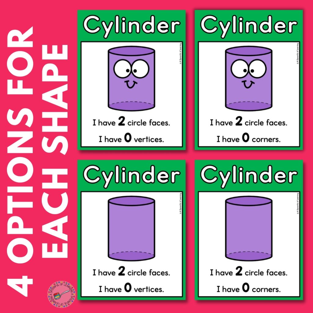 4 options of poster for a cylinder shape