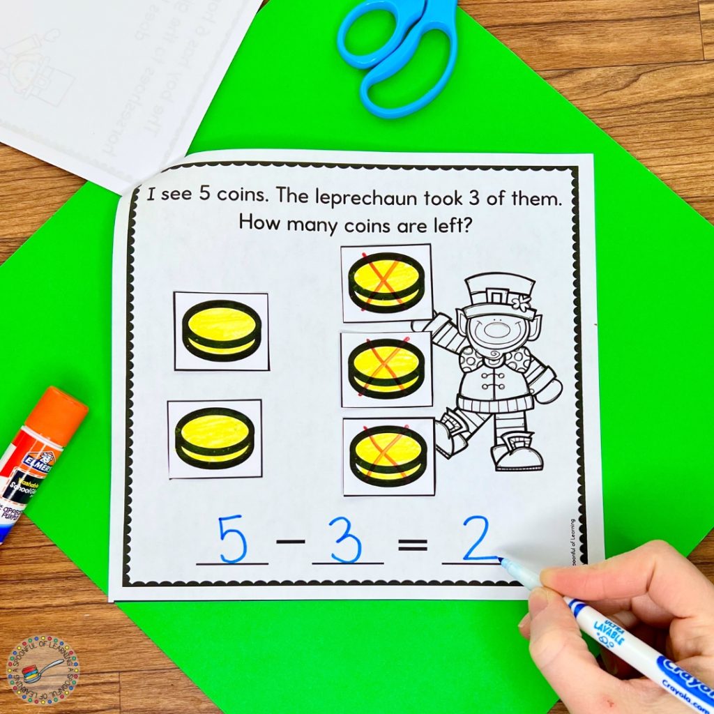 A St. Patrick's Day subtraction book