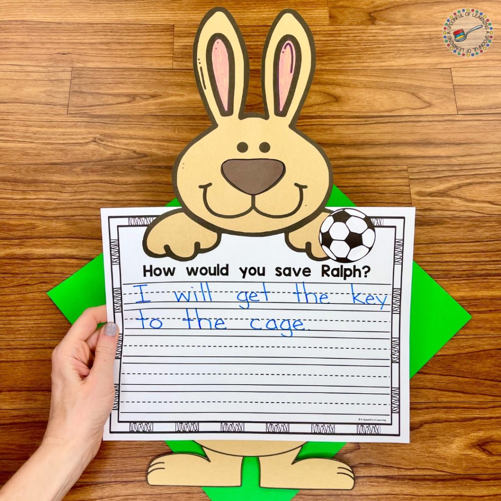 A Bunny Trouble writing activity and craft