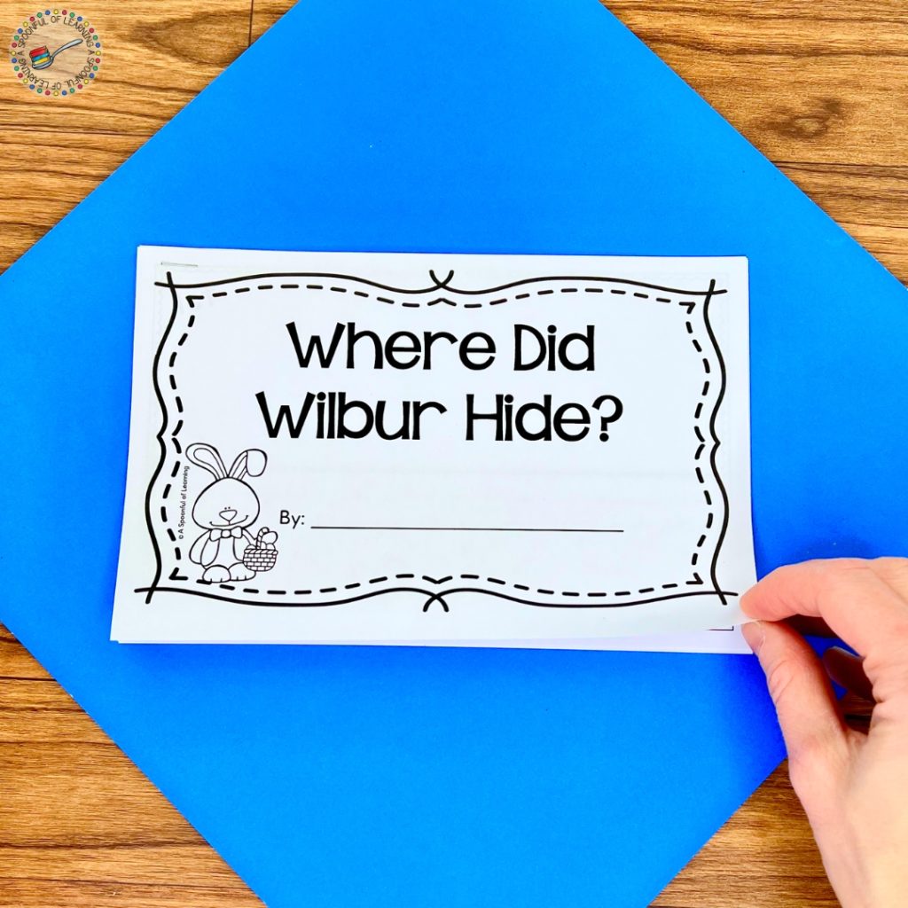 Printable book cover titled "Where Did Wilbur Hide?"