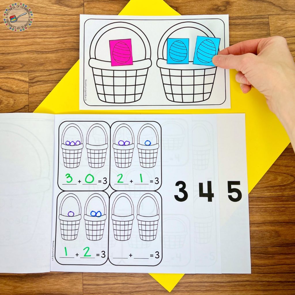 An Easter basket flip book for decomposing numbers