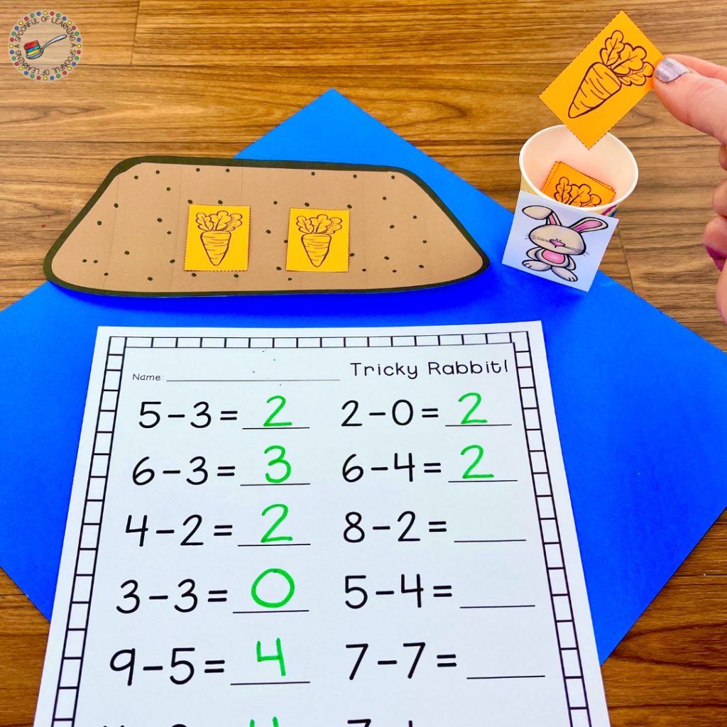 Stealing carrots subtraction activity