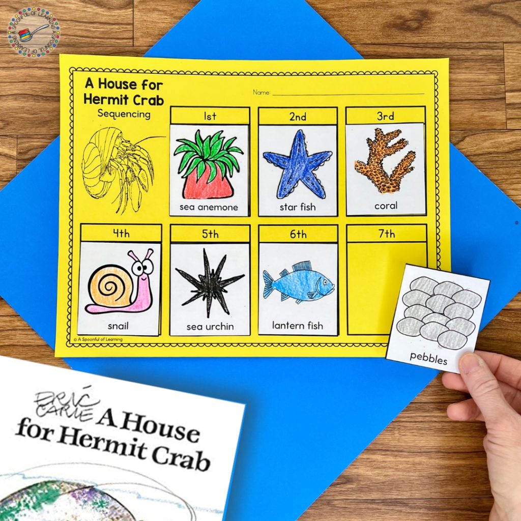 Sequencing activity for "A Home for Hermit Crab"