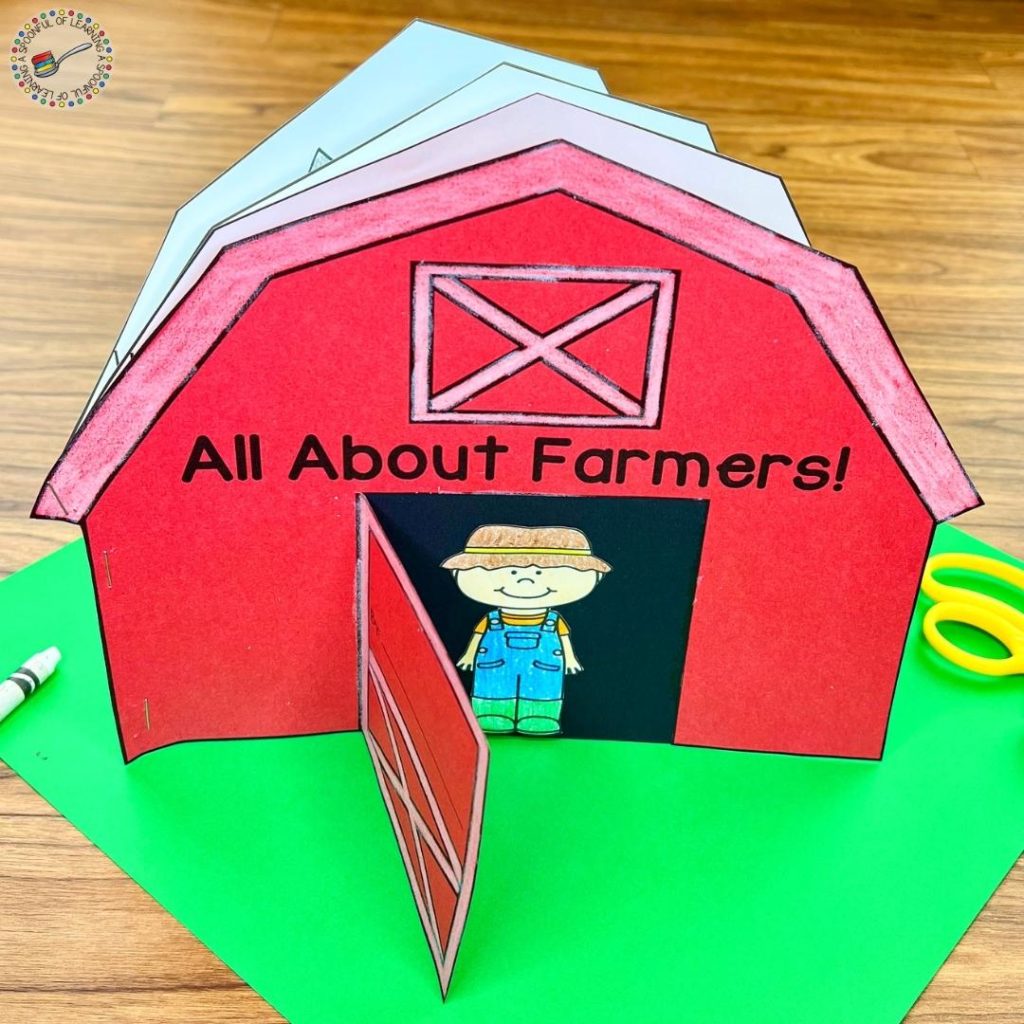 Open door on cover of a farmer book craft