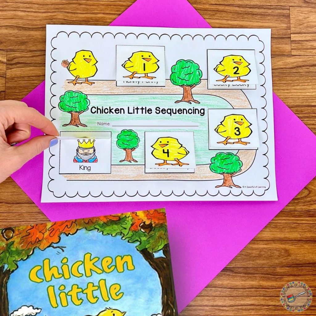 Chicken Little sequencing worksheet