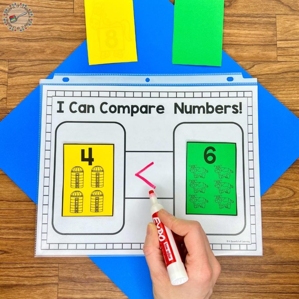 Comparing numbers game mat