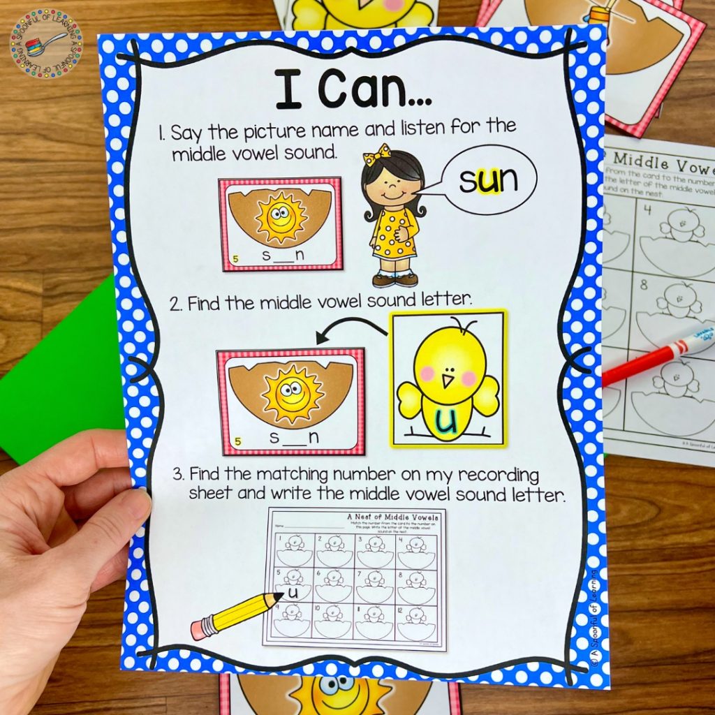 An "I Can" illustrated instruction card