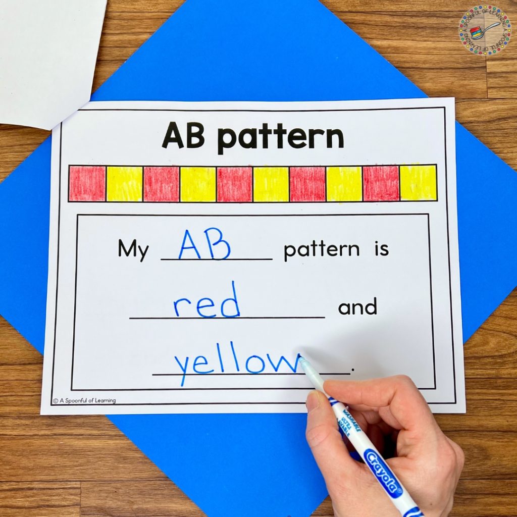AB pattern page of a patterns book