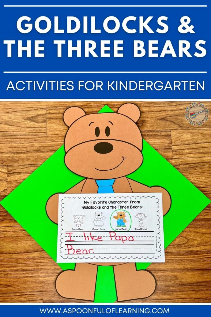 Goldilocks and the Three Bears Activities  for Kindergarten