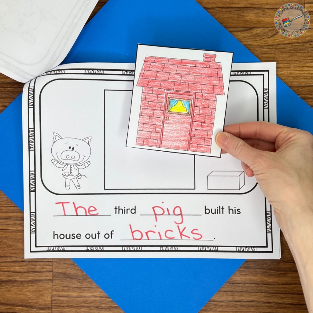 Brick house page of a retelling book
