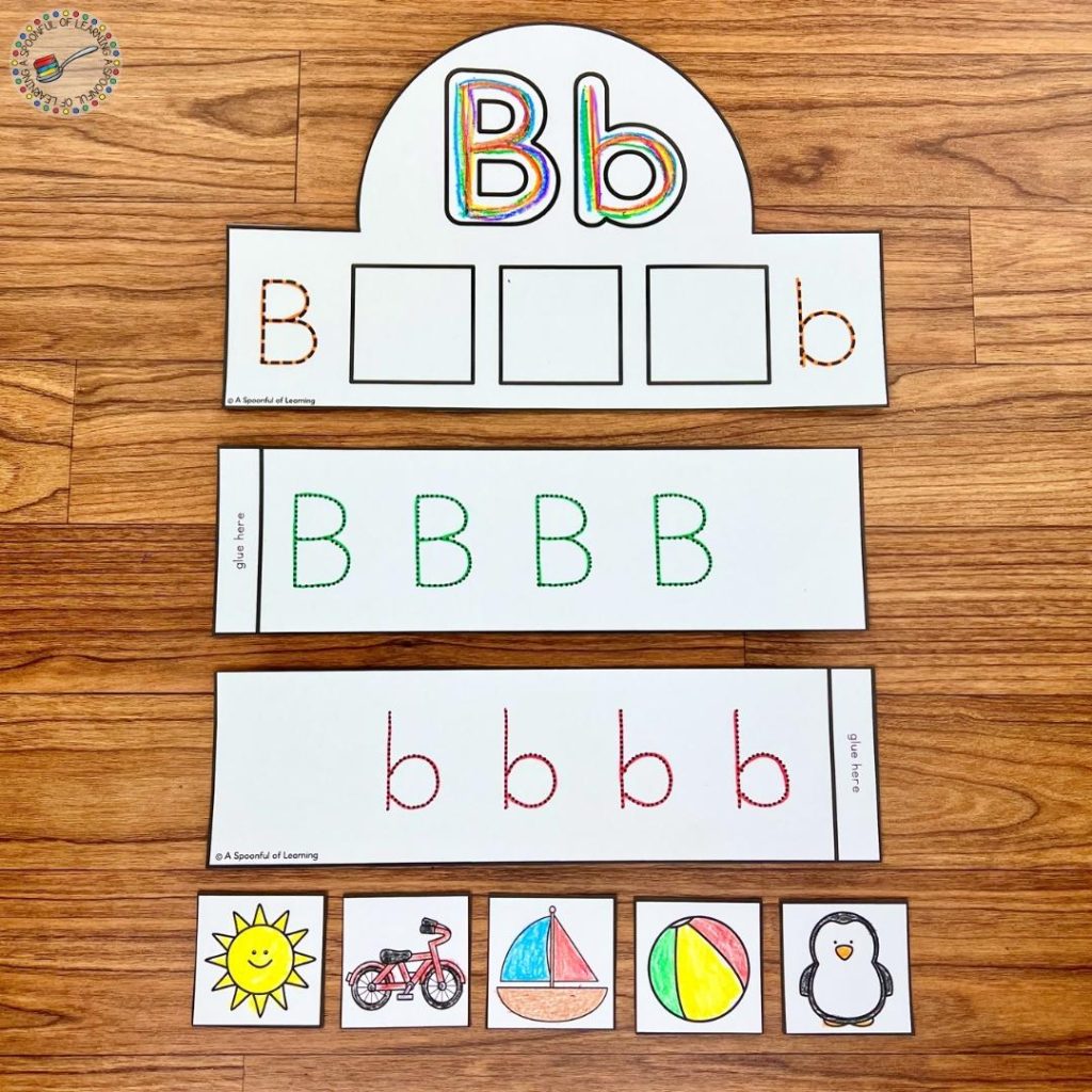 All of the pieces for a Letter B alphabet hat
