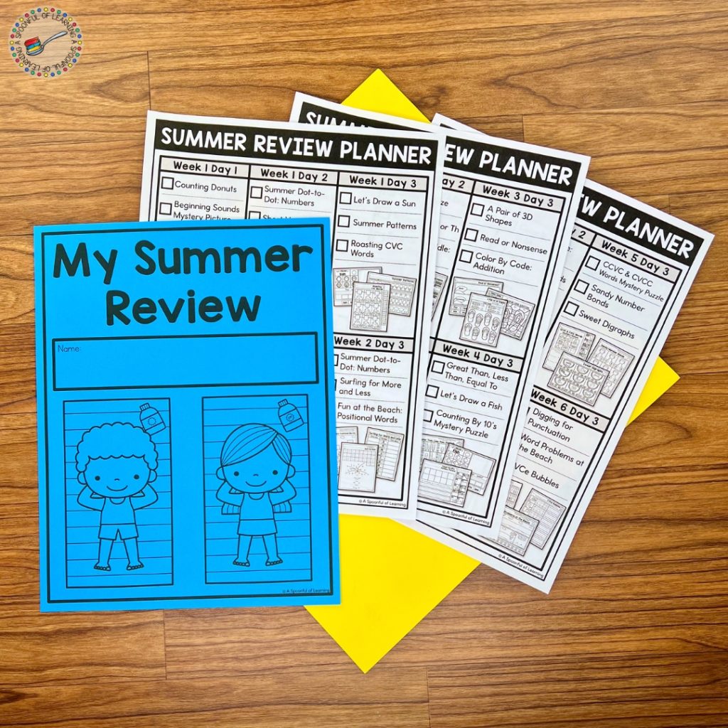Summer packet cover and planning sheets