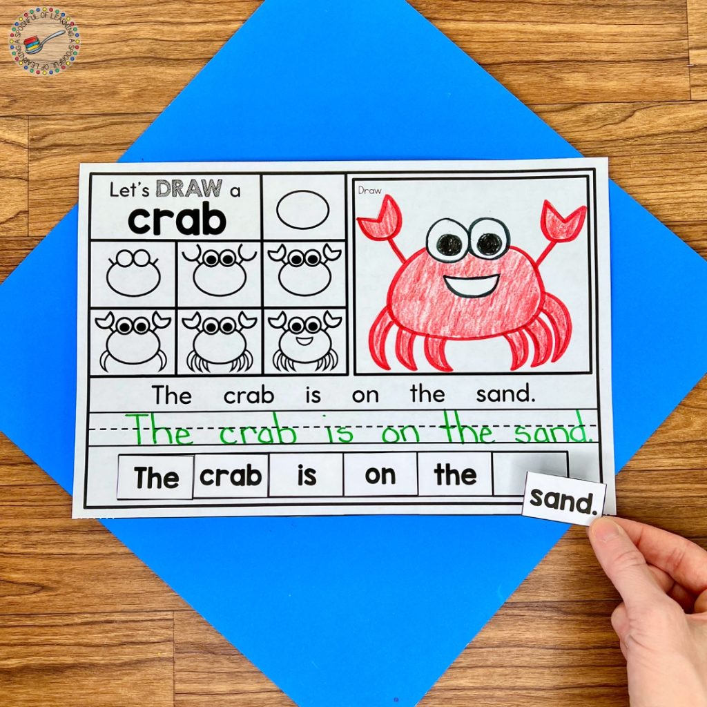 Crab drawing worksheet