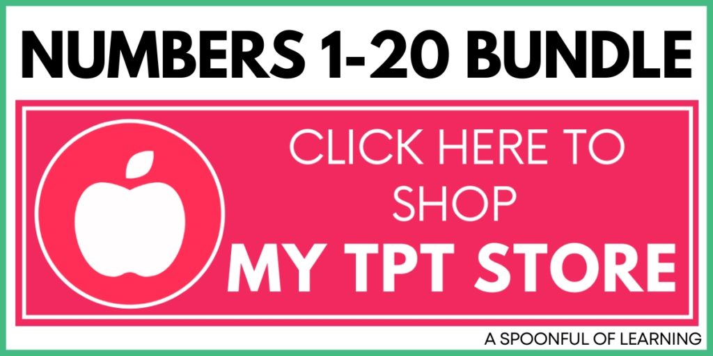 Numbers 1-20 Bundle - Click Here to Shop My TPT Store