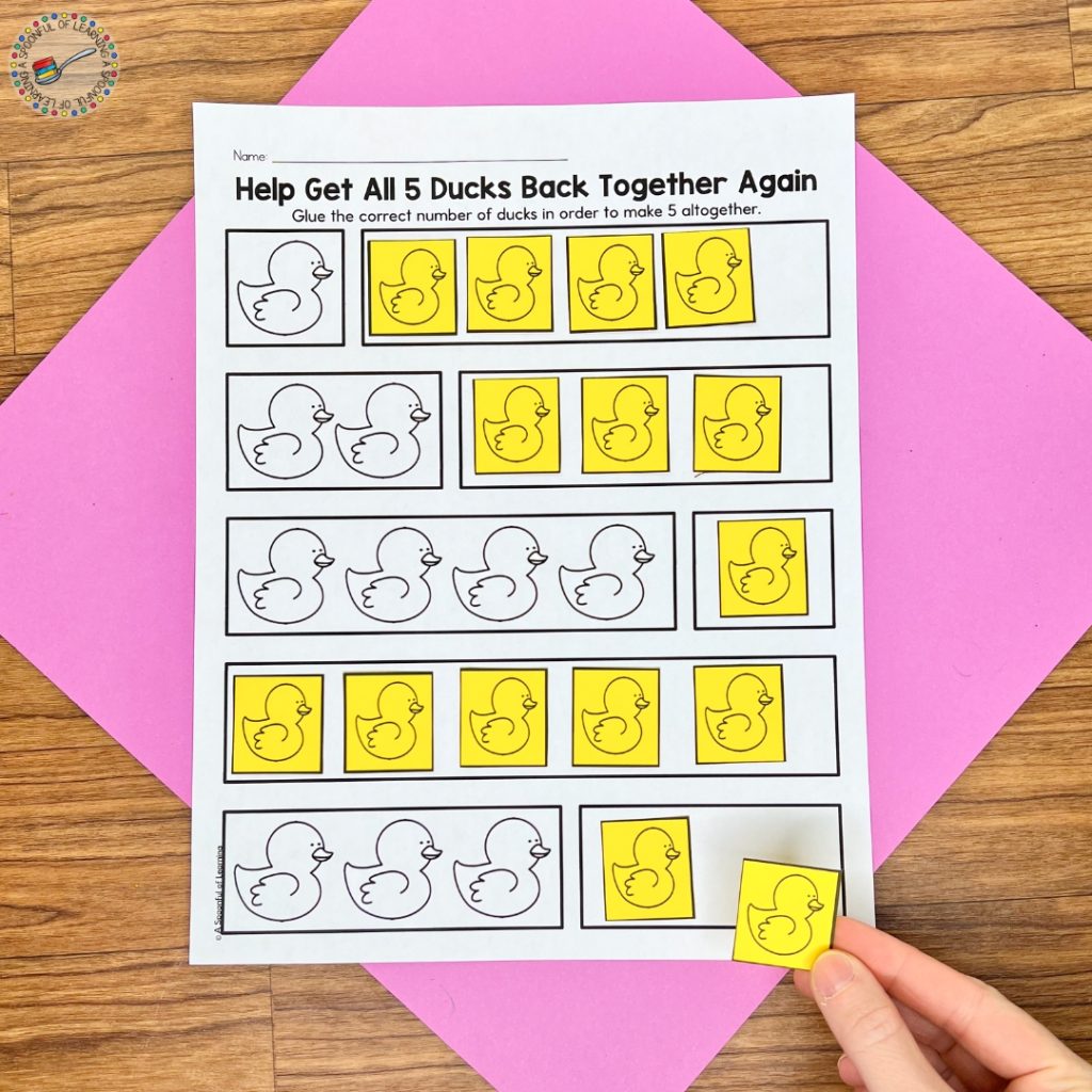 Adding the correct number of duck cards to make five