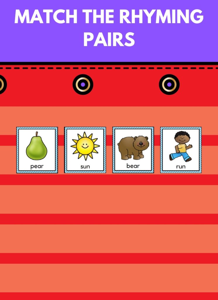 Find the rhyming pair pocket hart activity