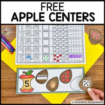 Free Apple Centers for Kindergarten