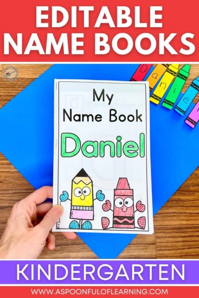 Editable Name Book for Kindergarten - A Spoonful of Learning