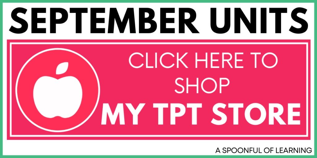 September Units - Click Here to Shop My TPT Store