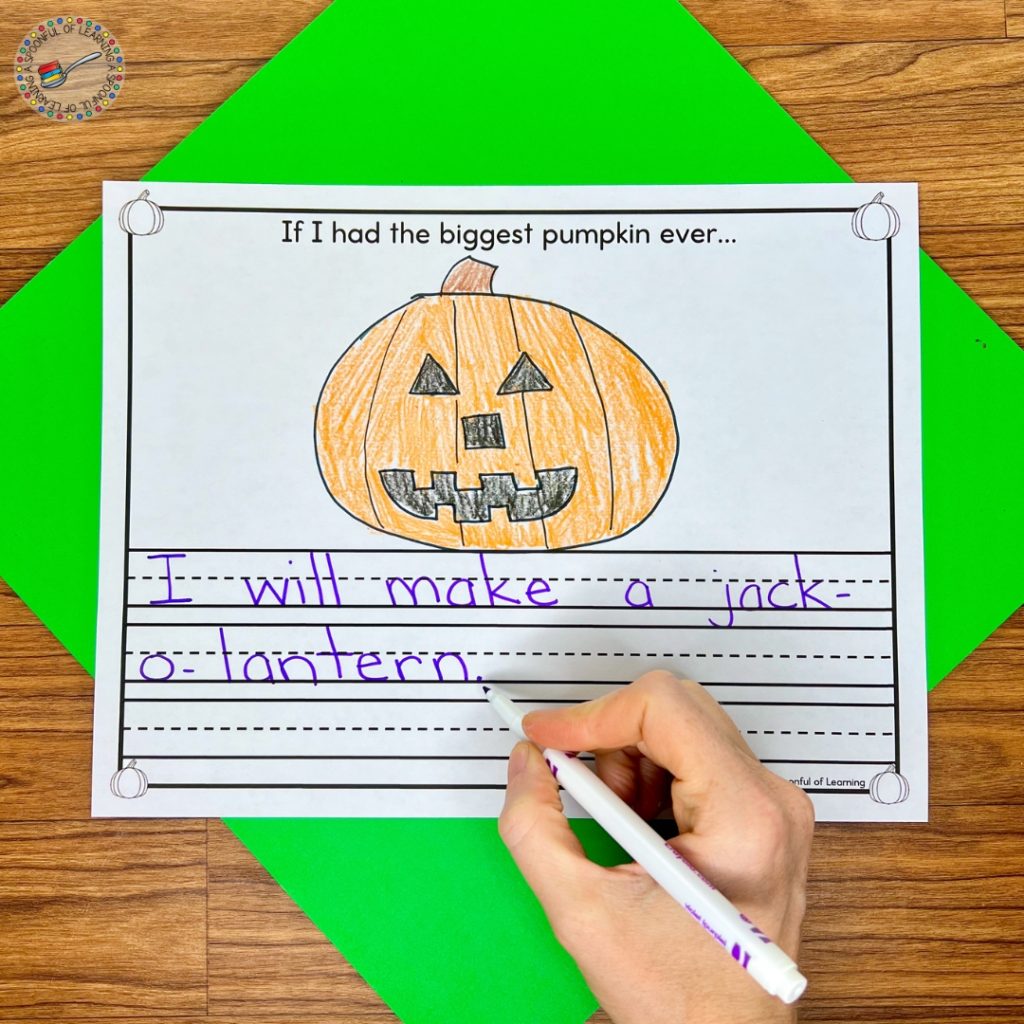Illustrated pumpkin sentence