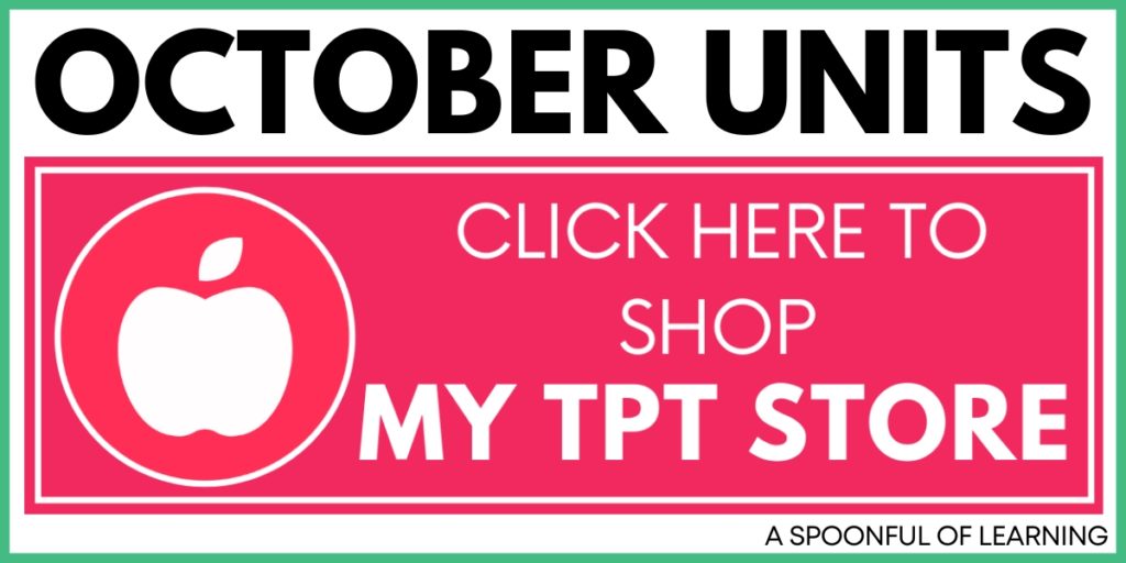 October Units - Click Here to Shop My TPT Store