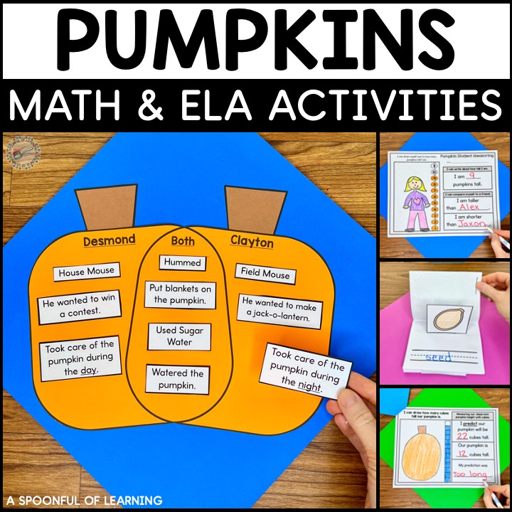 Pumpkins math and ELA activities
