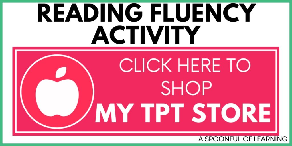 Reading Fluency Activity - Click Here to Shop My TPT Store